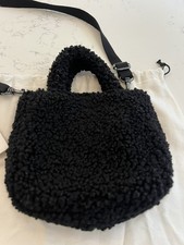 Designer UGG Mini Handbag Black Sherpa Maribel with Crossbody Strap & Dust Bag
