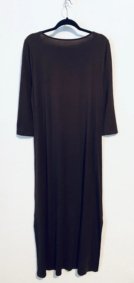 Vestido Granate Hill Mujer Grande Granate Esencial Manga Tres Cuartos Maxi Boho Foto 3 de 4