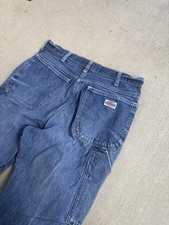 Vintage 70s Dickies Denim Carpenter Jeans Actual 32x32 Tag 34x34 Talon Zip