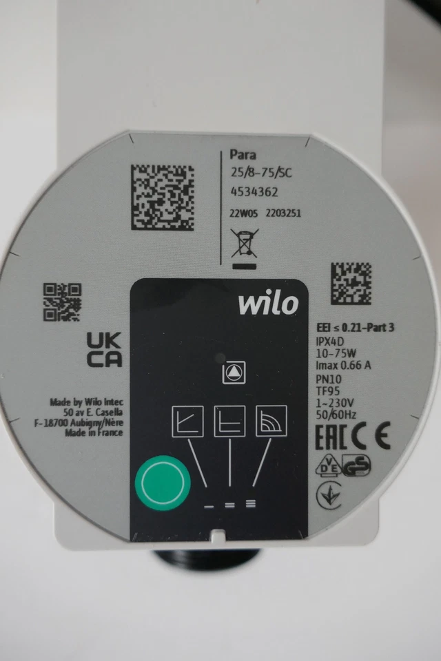 Circulateur Wilo Para 25/8 - 75/SC Neuf pompe accelerateur - Photo 2/4