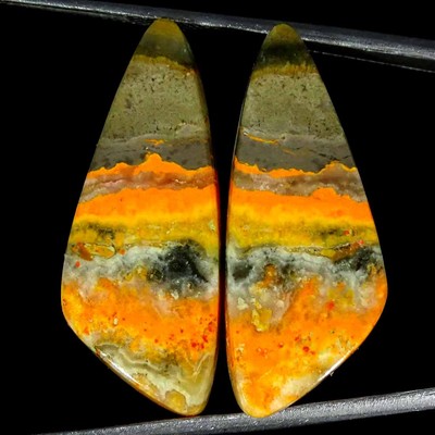 25.50Cts Natural Bumble Bee Jasper Pair Fancy Cabochon Loose Gemstone