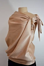 Marc Jacobs Beige Silk Stain Women's Top Size 6 US, On Sale sn