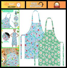 2 Pack Kids Cooking Aprons, Waterproof Art Apron with Pockets, Adjustable Toddle