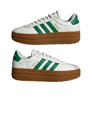  Adidas VL Court Bold Platform W DAMEN Schuhe Sneaker Weiß Grün Leder