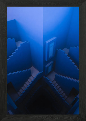 Murella Roja blau gerahmtes Wandbild Poster Leinwanddruck Bild
