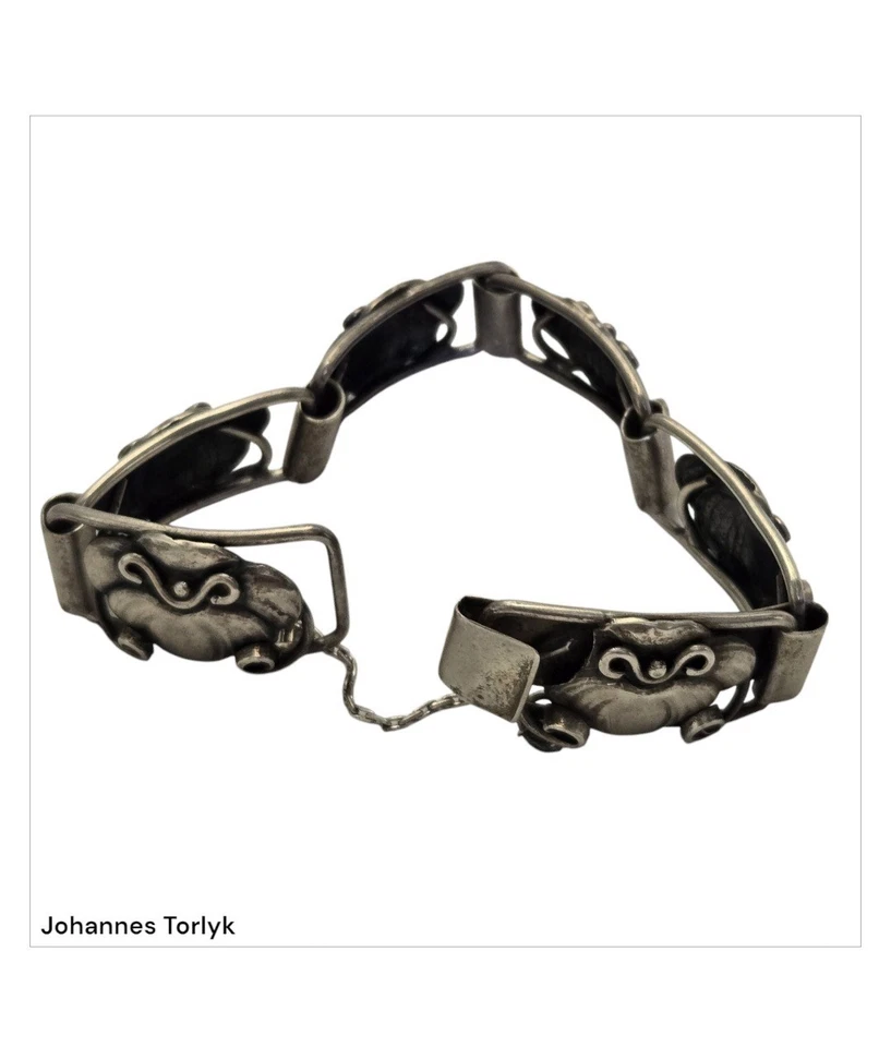 1950's Johannes Torlyk Danish 830S Silver Leaf Bracelet  - Image 3 of 4