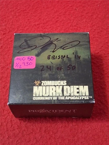 2018 ZOMBUCKS Murk Diem Currency of The Apocalypse 1oz PROOF SILVER RND #MF-0050