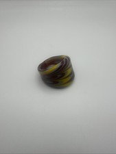 Murano Glass Ring Size 8 Red/Yellow/Blue Specialty Design
