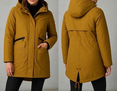 Bench Womens Winter Parka Jacket - Size L - Mustard/Olive - RRP £159.95