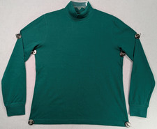 Lands' End - Women's - Green Mock Neck - Long Sleeve Cotton Casual - Size M