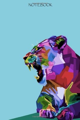 Notebook: Lioness Roaring Colorful Queen of the jungle Blank Lined Notebook Diar