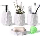 Ceramic Bathroom Accessories Set 4 PCS,Bathroom Toothbrush Holder Set,Soap an...