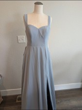 NWT Sz 6 Azazie Dusty Blue Sweetheart Elegant Bridal Prom Formal Dress