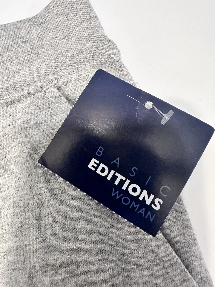 Pantalones Cortos Para Mujer Ediciones Básicas Gris Tejido Talla 1X Elastizados 100% Algodón Nuevos con Etiquetas Foto 3 de 4