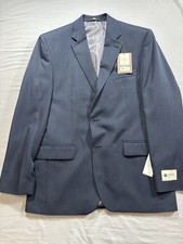 NWT Haggar Mens Performance Tailored Fit Suit Coat Blazer Blue Jacket 42 Regular