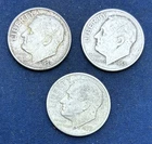 1953-D (2), 1953-S  Roosevelt Silver Dimes , 3 coin lot - comb. shipping avail