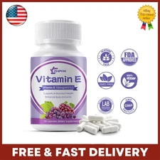 Vitamin E Capsules 180mg (4001U) | Antioxidant Immune Support Anti-Aging 60 Caps