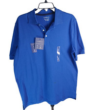 Croft Barrow Men s Polo Shirt Size Medium Blue Short Sleeve NWT Stain