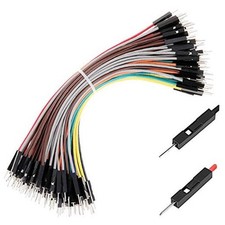 Breadboard Jumper Wires 22AWG Male to Male 120-Pack More Red and Black Jumpers