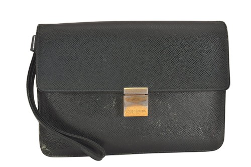 Autentica borsa a mano pochette Louis Vuitton Taiga Selenga verde M30784 LV 9532M