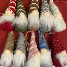 NEW Plush Gnome SET OF 10 Hanging Cute Elf Doll Hanging Ornaments Christmas