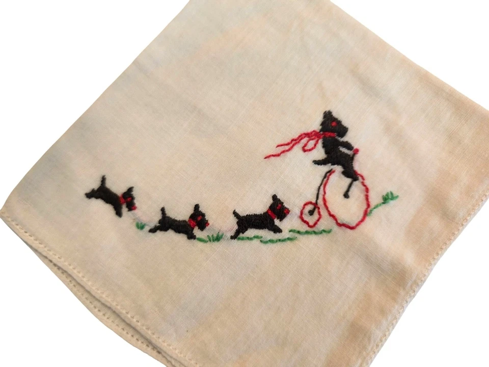 Pañuelo Yorkie bordado vintage perro bordado retro pañuelo cachorro regalo Foto 3 de 4