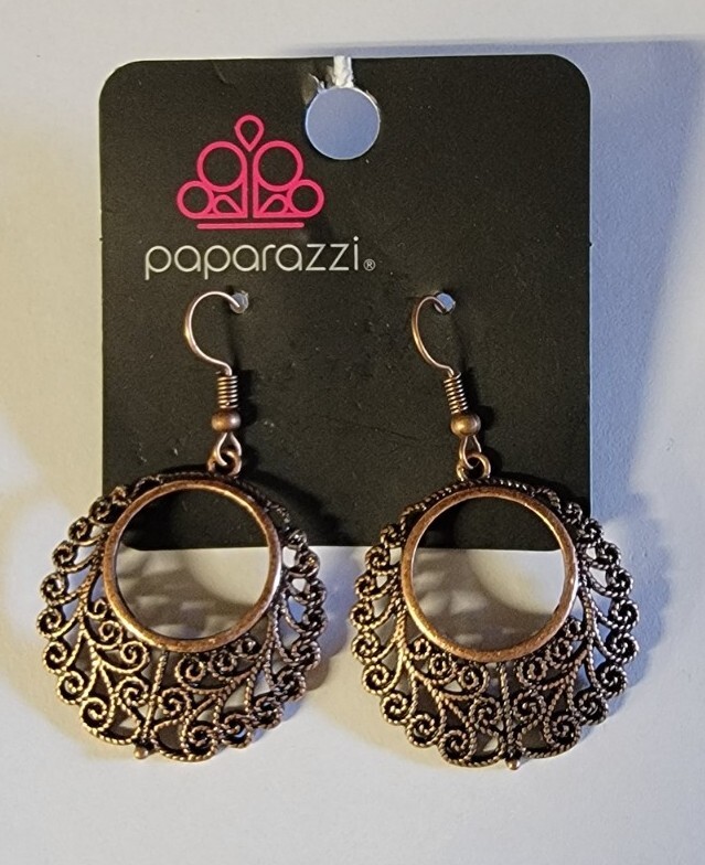 Grapevine Glamorous Copper Paparazzi Earrings