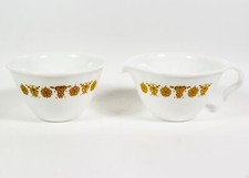 Vintage Corelle Butterfly Gold Sugar and Creamer set Made in USA