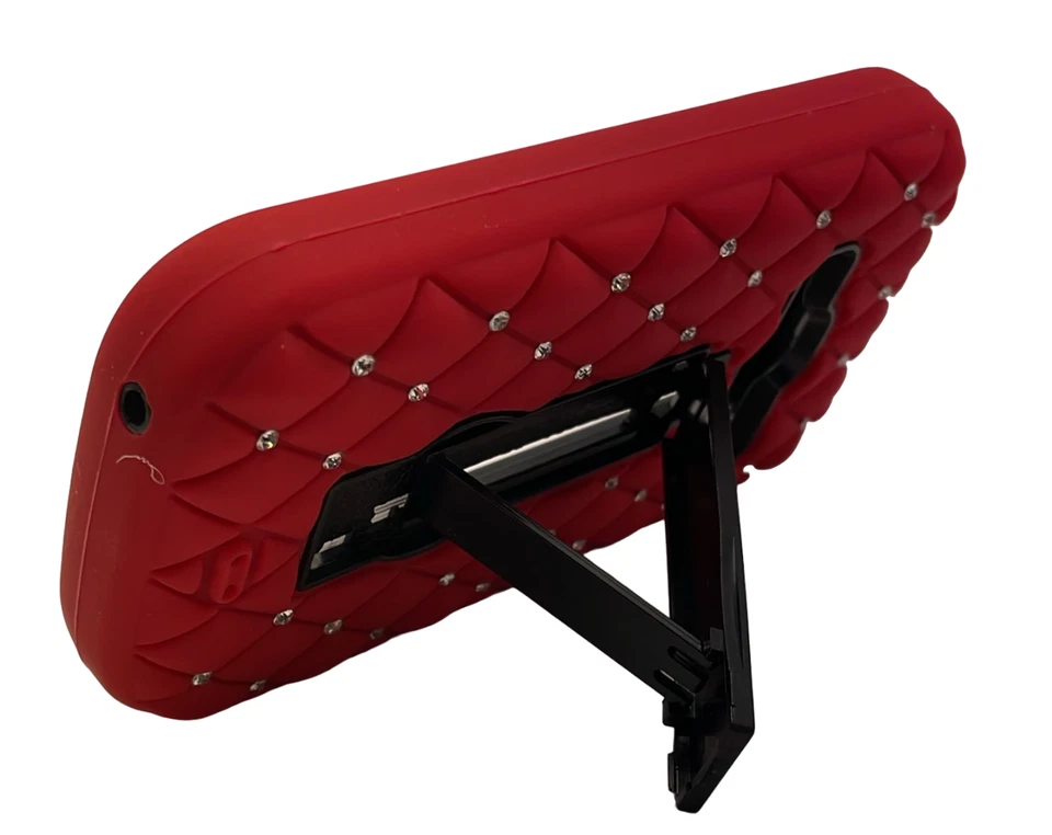 Cellairis Snap-on Jelly Protector Case w/ Stand for ZTE Concord 2 Rhinestone Red - Image 2 of 4