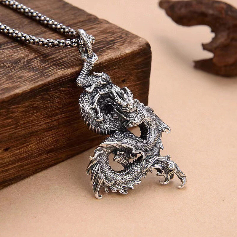 Fashion Jewelry Gold Or Silver Vintage Dragon Pendant  display picture 2