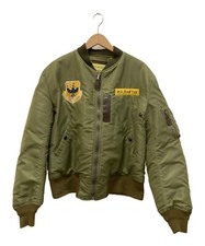 BUZZ RICKSON'S Flight Jacket Padded Khaki Nylon Patch Men's 40