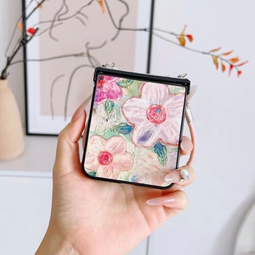 For Motorola Razr + 2024 50 Ultra Hot stamping fresh flower handbag Hinge Case - Picture 7 of 13
