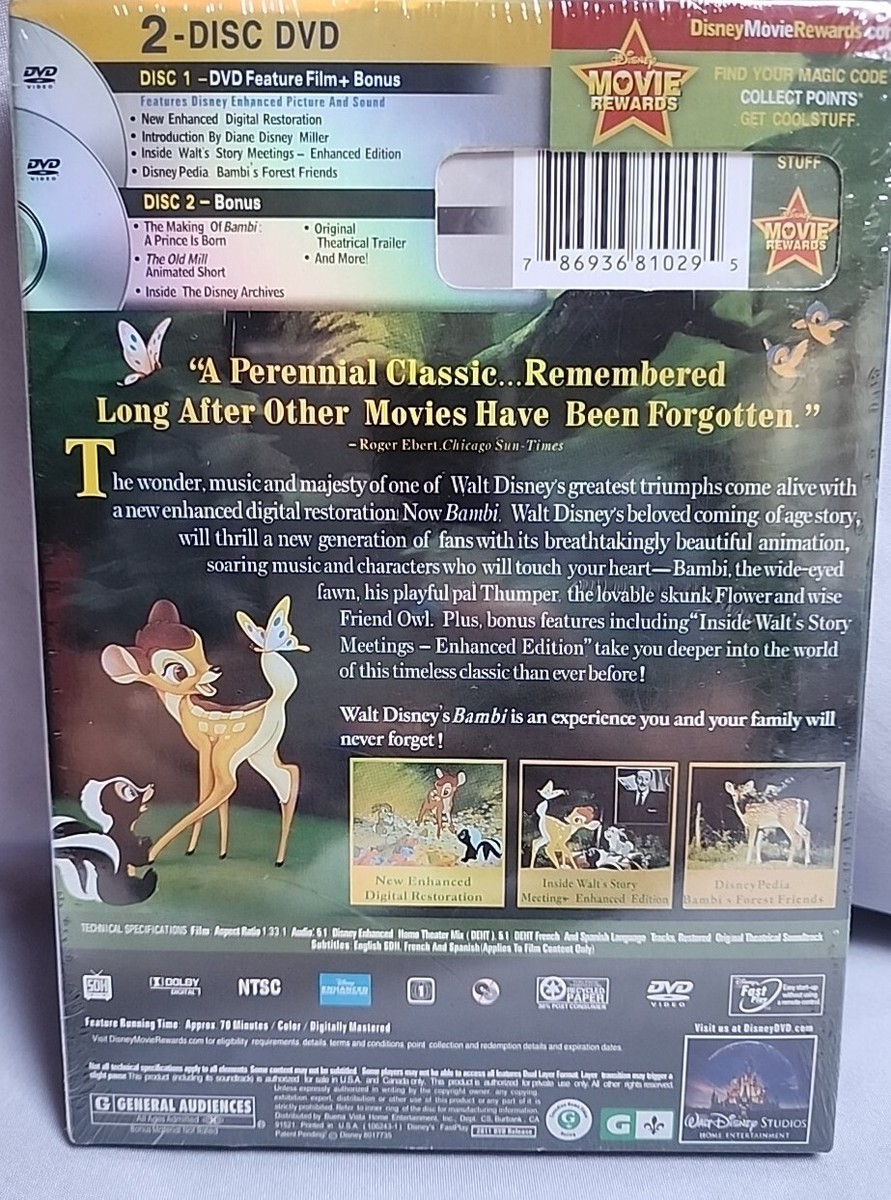 WALT DISNEY'S Bambi ロビーカード　2枚セット Walt Disney's Bambi #2 (1956 Gold Key) 4th Printing VG- 3.5