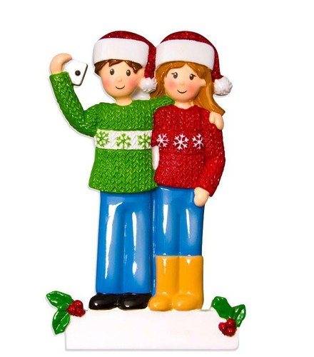 SELFIE Family of 2 3 4 5 6 Personalized Christmas Ornament - Picture 3 of 22