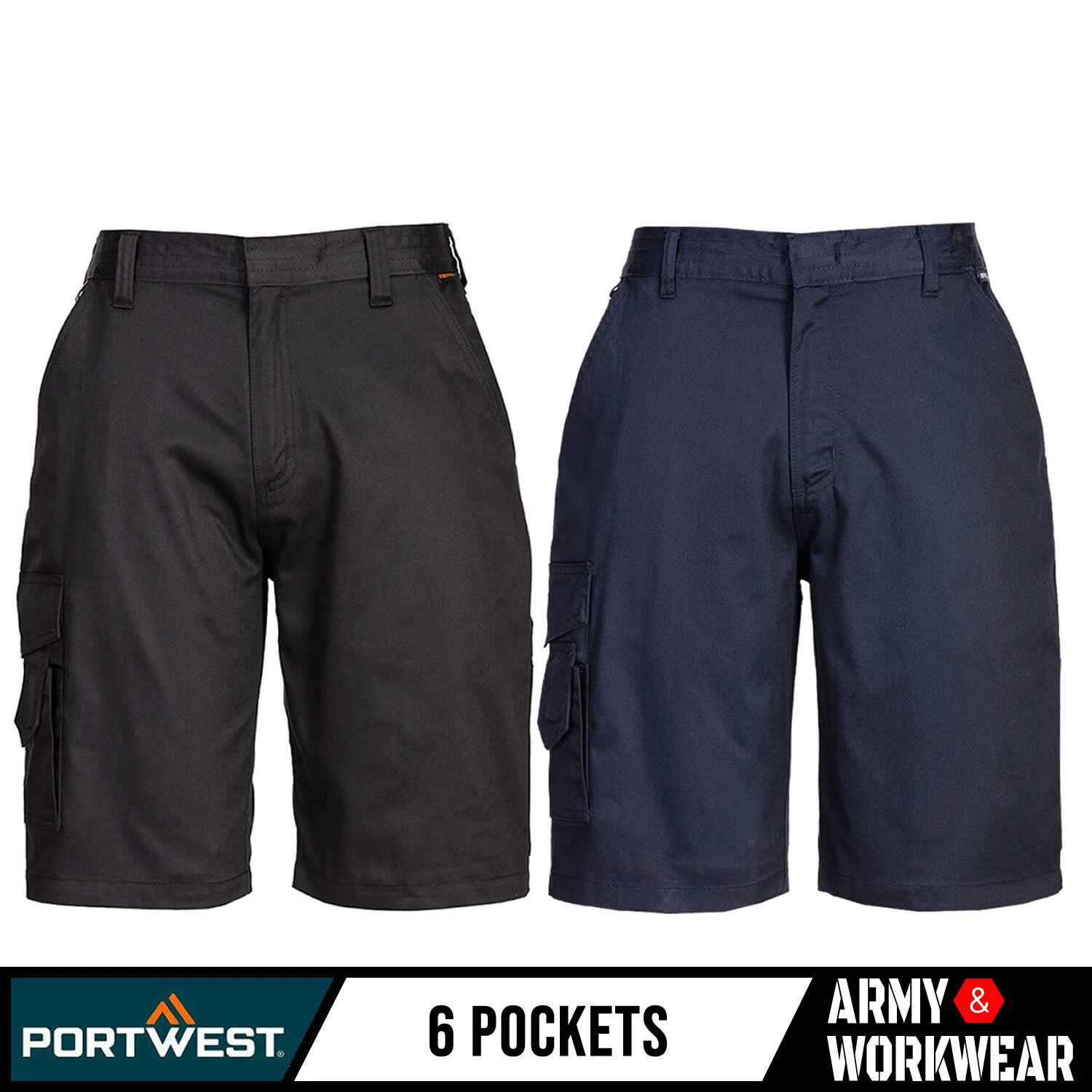 Portwest Ladies Combat Short Half-Elasticated Waistband 6 Pockets Womens Pants