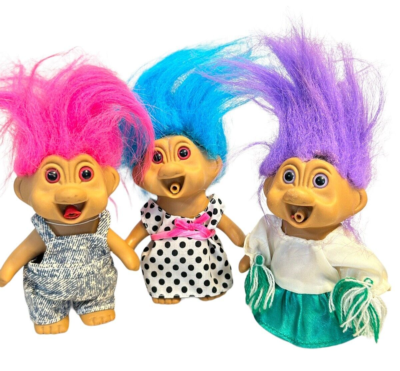 3 T.N.T. Troll Doll Squeeze Sticking Out Tongue Vintage Damaged | eBay