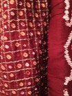 New Heirloom Burgundy Gold Indian Wedding Bandhani Wrap Stole Silk Dupatta Scarf — photo 3
