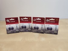 Canon CLI-221BK Black Ink Cartridges Lot of 4 -Genuine New  Sealed 