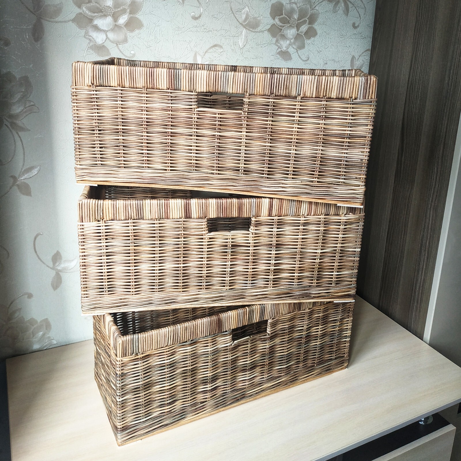 Wicker rectangular baskets, Storage baskets, basket for mudroom cubbies ...