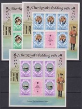 1981 Royal Wedding Charles & Diana MNH Stamp Sheetlets Ghana Perf SG 952-954