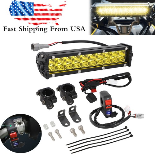 Dirt Bike Accessories AUTOVIC Dirt Bike Light Bar Kit - Dual Mode White &amp; Amber Lights For Off-Road Riding Kawasaki Honda Yamaha Suzuki Off-road Lights
