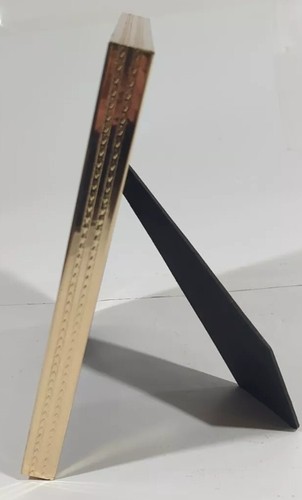 Vintage Table Top Photo Picture Frame 8x10 Gold Metal Ornate Brass Mid Century - Picture 2 of 8
