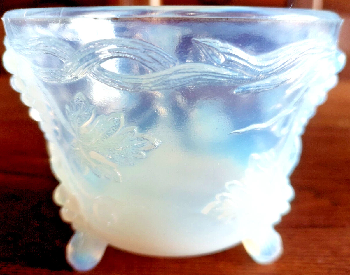 Grand Vase Décoratif En Verre épais Granuleux – Style Art Déco Blanc – Signé