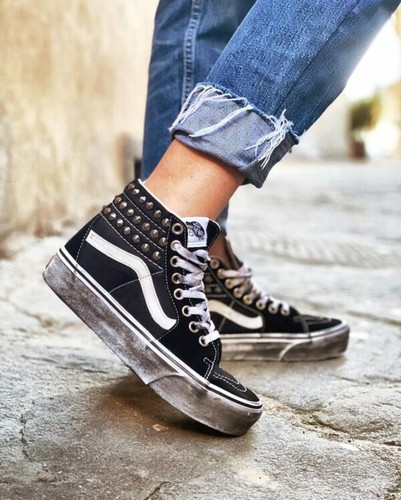 silver platform vans