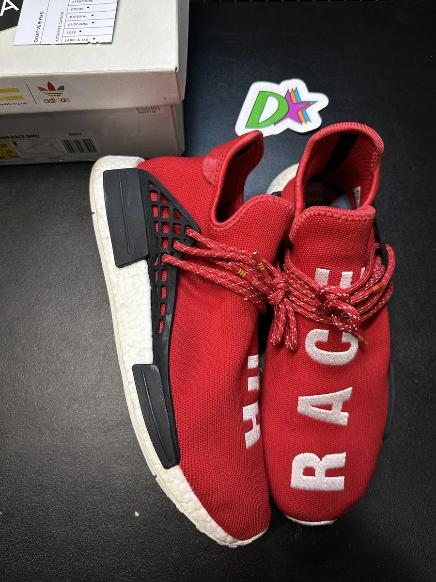 PHARRELL X NMD HUMAN RACE \'RED\' size 5.5 men Size 10.5 - adidas Pharrell x NMD Human Race Red Preowned  main image 3