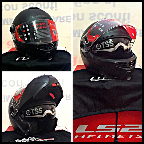 CASCO LS2 HELMET MODULARE INTEGRALE STROBE SOLID FF325 NERO OPACO | eBay