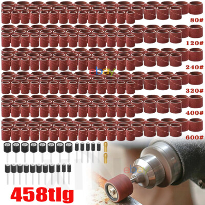 458 Stk. Schleifhülsen Kit mit Dorn Polieren Zubehör Für Dremel Drehwerkzeuge
