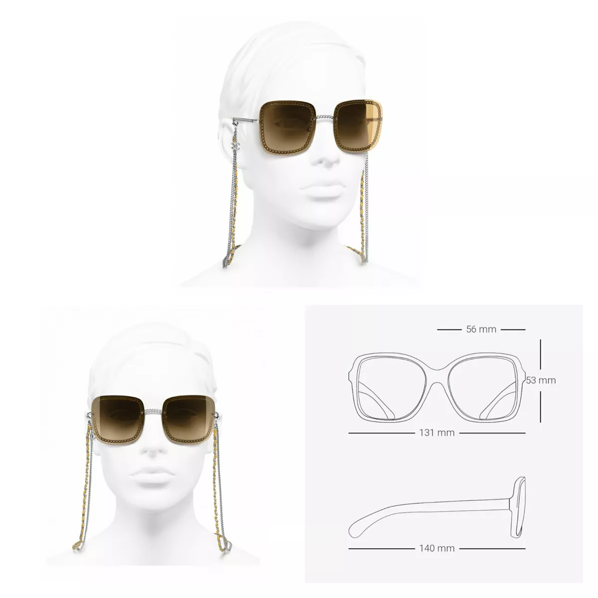 Sunglasses Square Sunglasses metal calfskin imitation pearls Fashion CHANEL #6 Sunglasses Square Sunglasses metal calfskin imitation pearls Fashion CHANEL