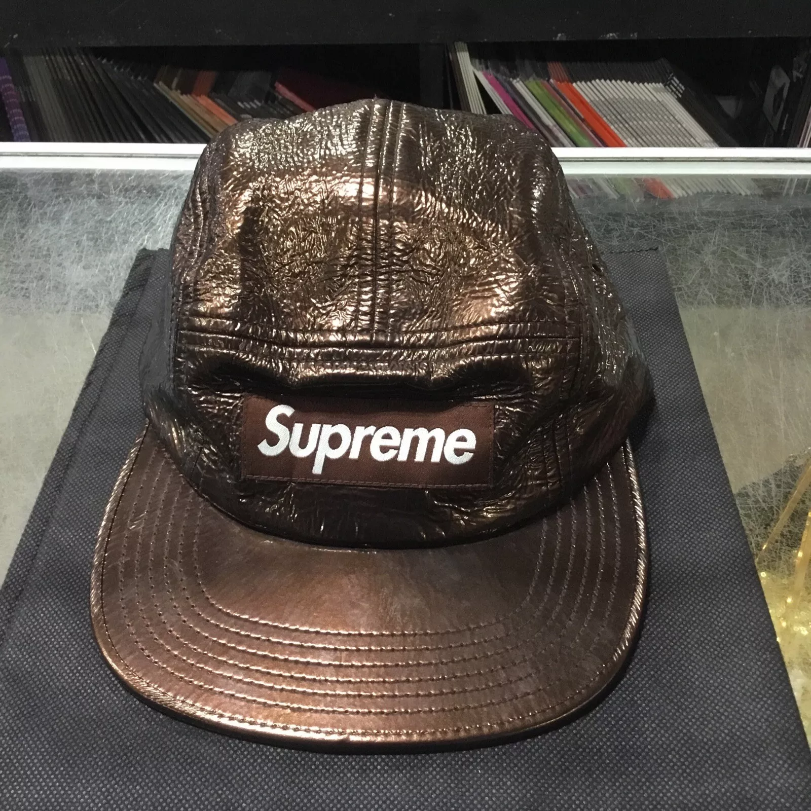 Casquette réglable marron SUPREME Patent Camp (NEUF AVEC ÉTIQUETTES)