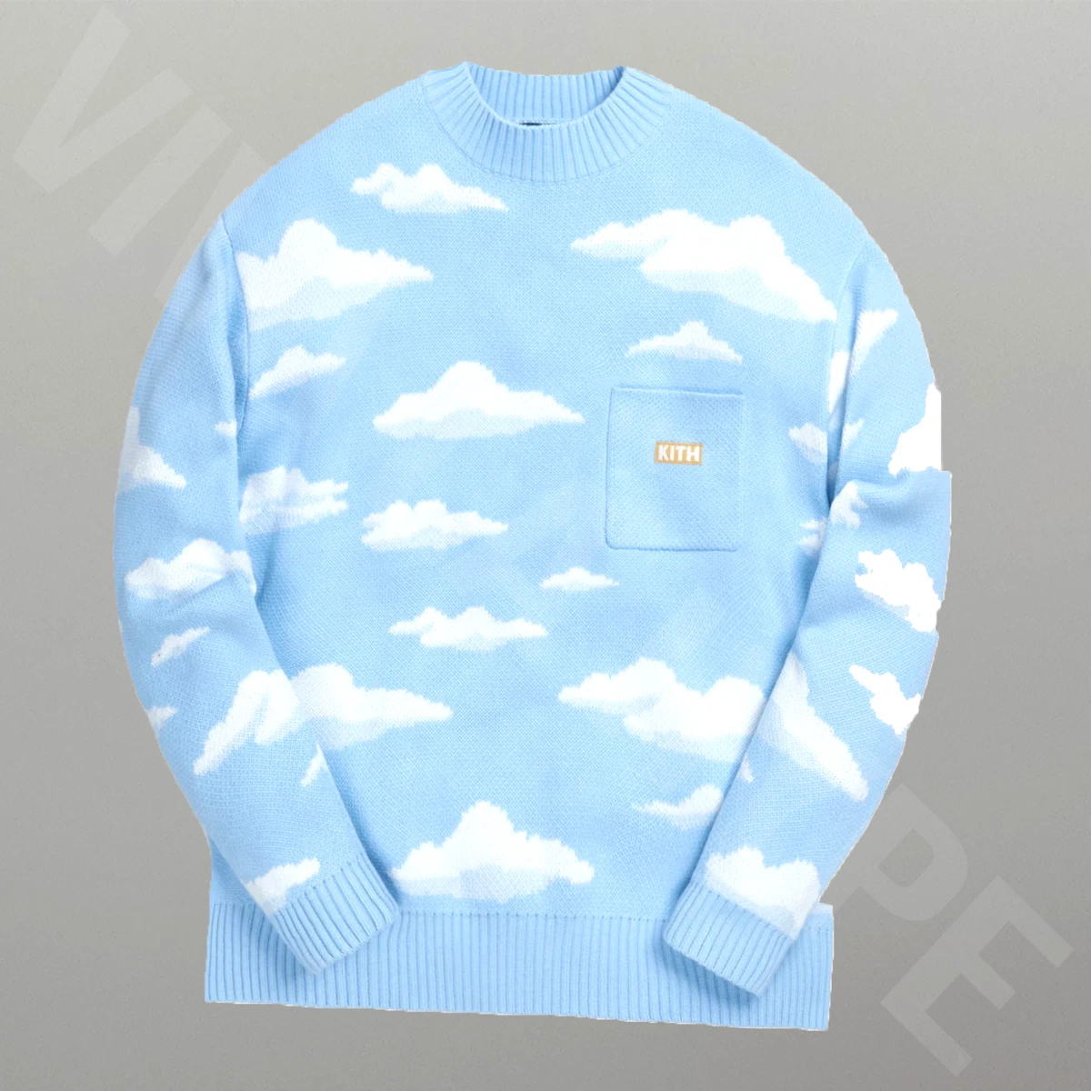 Kith x The Simpsons Cloud Intarsia Sweater | Light Blue| SIZE XL | Free  Shipping